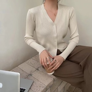 シンプルVネックカーディガン　AJ1050-9318