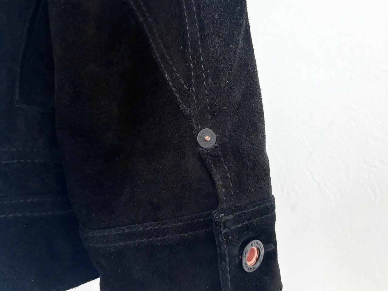 DENHAM CONVOY TRUCKER Suede leather jacket BLACK | AFTER DARK