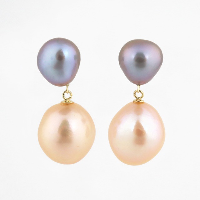Natural color pearl  combination pierce 〈apricot〉