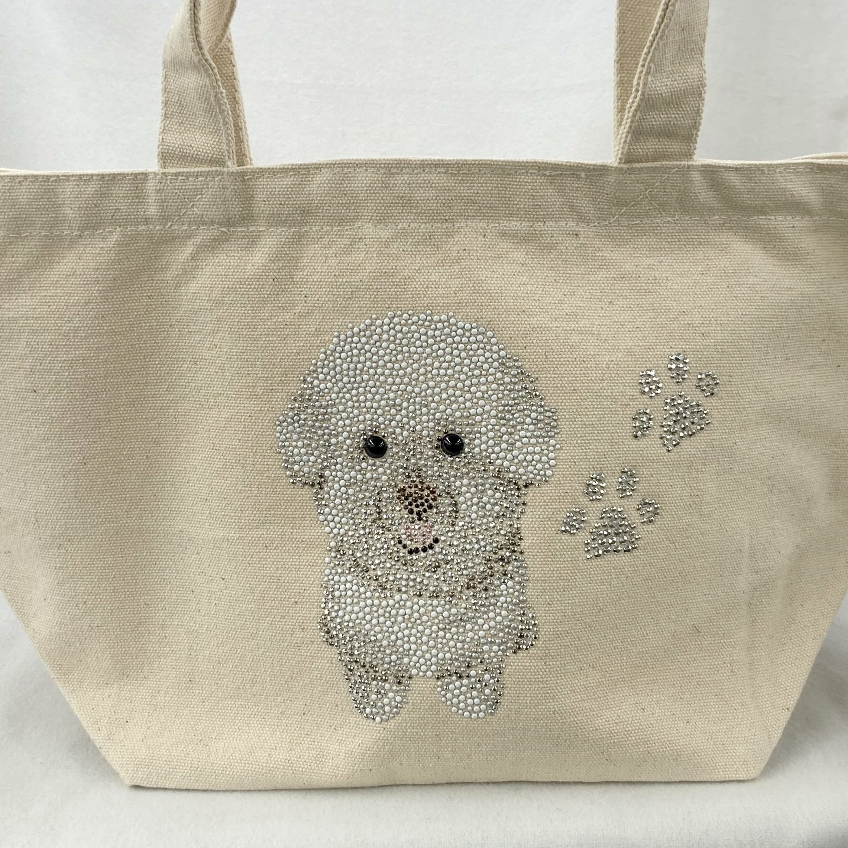 ビションフリーゼ ミニトートバッグ | パリス刺繍