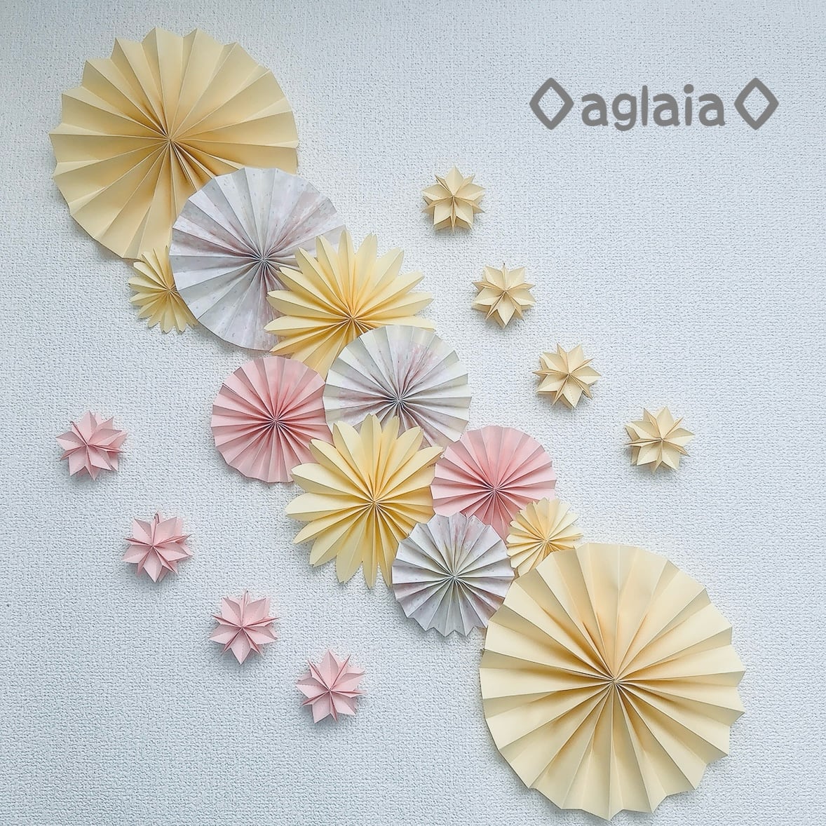 ペーパーファン11個セット 【桜柄⑱】 | aglaiahandmade ペーパーファン11個セット 【桜柄⑱】 | aglaiahandmade