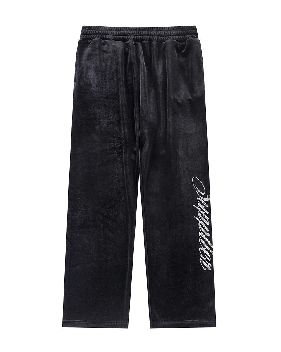 【supplier 】Rhinestone Velour Track Pants
