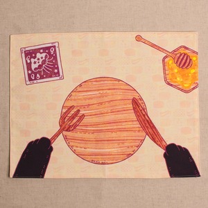 にゃあと揺れる傘ランチョンマット【おやつ日和】