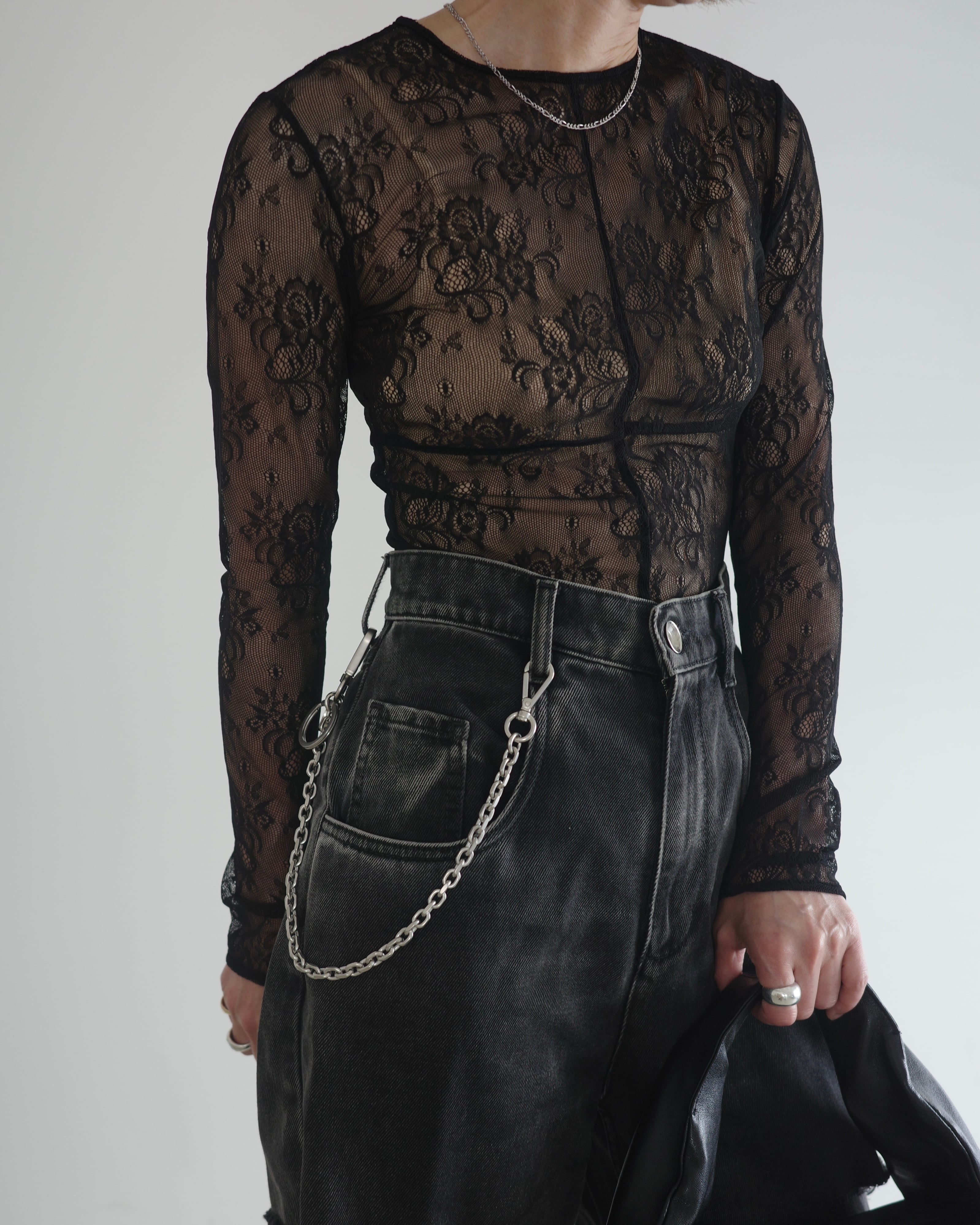 FETICO / LACE KNIT CUT OUT BODYSUIT | LA VILLA ROUGE