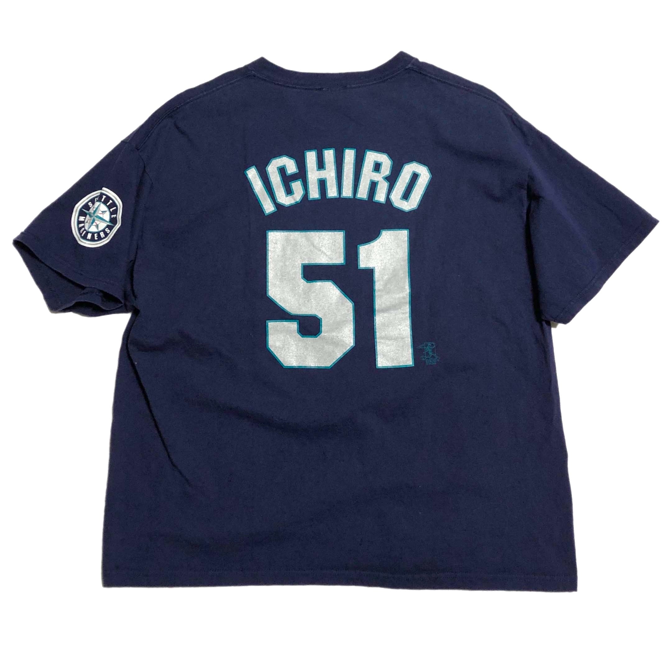 2001 MLB シアトル・マリナーズ イチロー ICHIRO ロゴ入りTシャツ