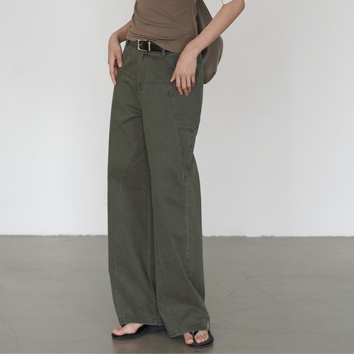high-waisted wide-leg pants　L0532