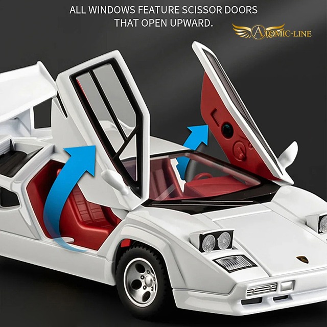 ランボルギーニ カウンタック LP500S 1/32 ミニカー 全4色 ライト点灯 エンジンサウンド 合金モデル 模型 ジオラマ