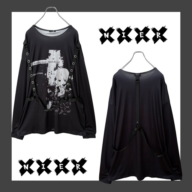 装飾サスペンダー付きLONG CUTSEW 【SMOKE】