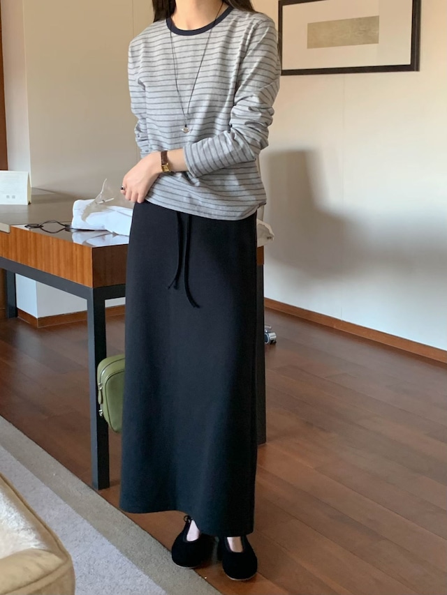 (即納) AREING / Ringo skirt -black