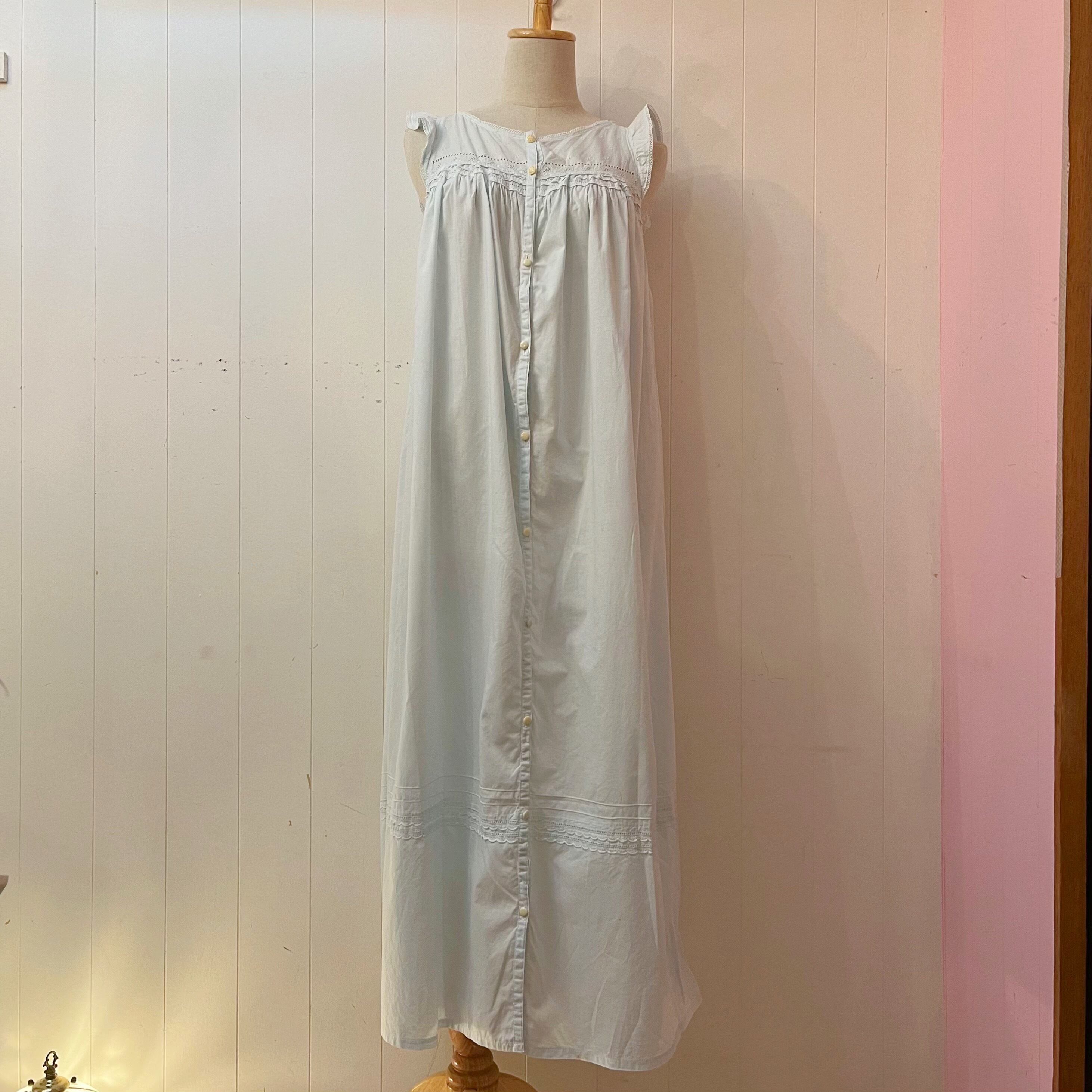 light blue sleeve less one-piece