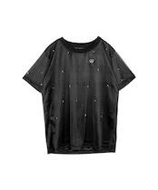 シフォンジャージレイヤードミニスタッズTOPS (BLACK) CQ-46081