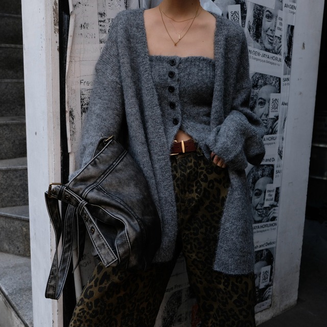 LADY ENSEMBLE KNIT SET / GRY