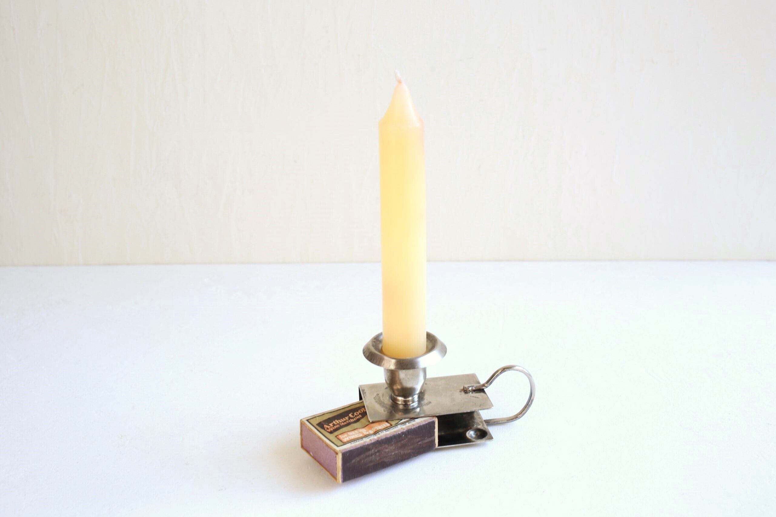 フランス アンティーク ヴィンテージ シルバー キャンドルスタンド 『Bergère de france』 マッチ箱+キャンドル付き N-04586