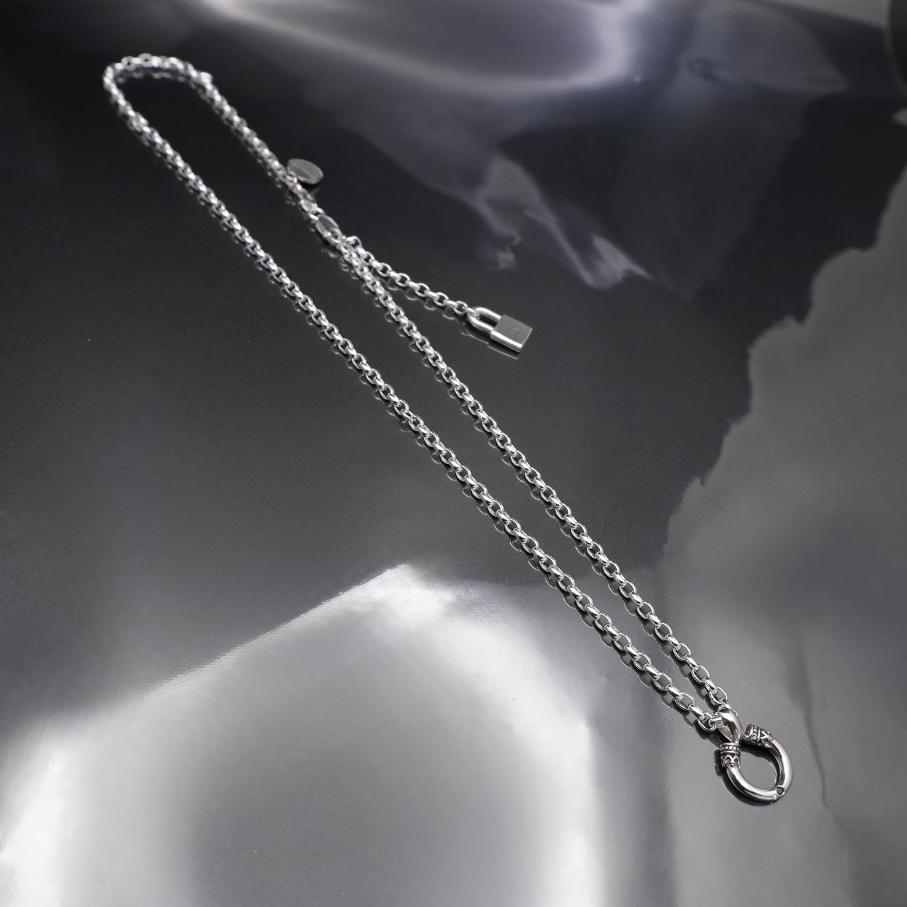 CROWN HORSESHOE w/ BLACK DIAMOND NECKLACE / クラウンホースシューブラックダイヤモンドネックレス