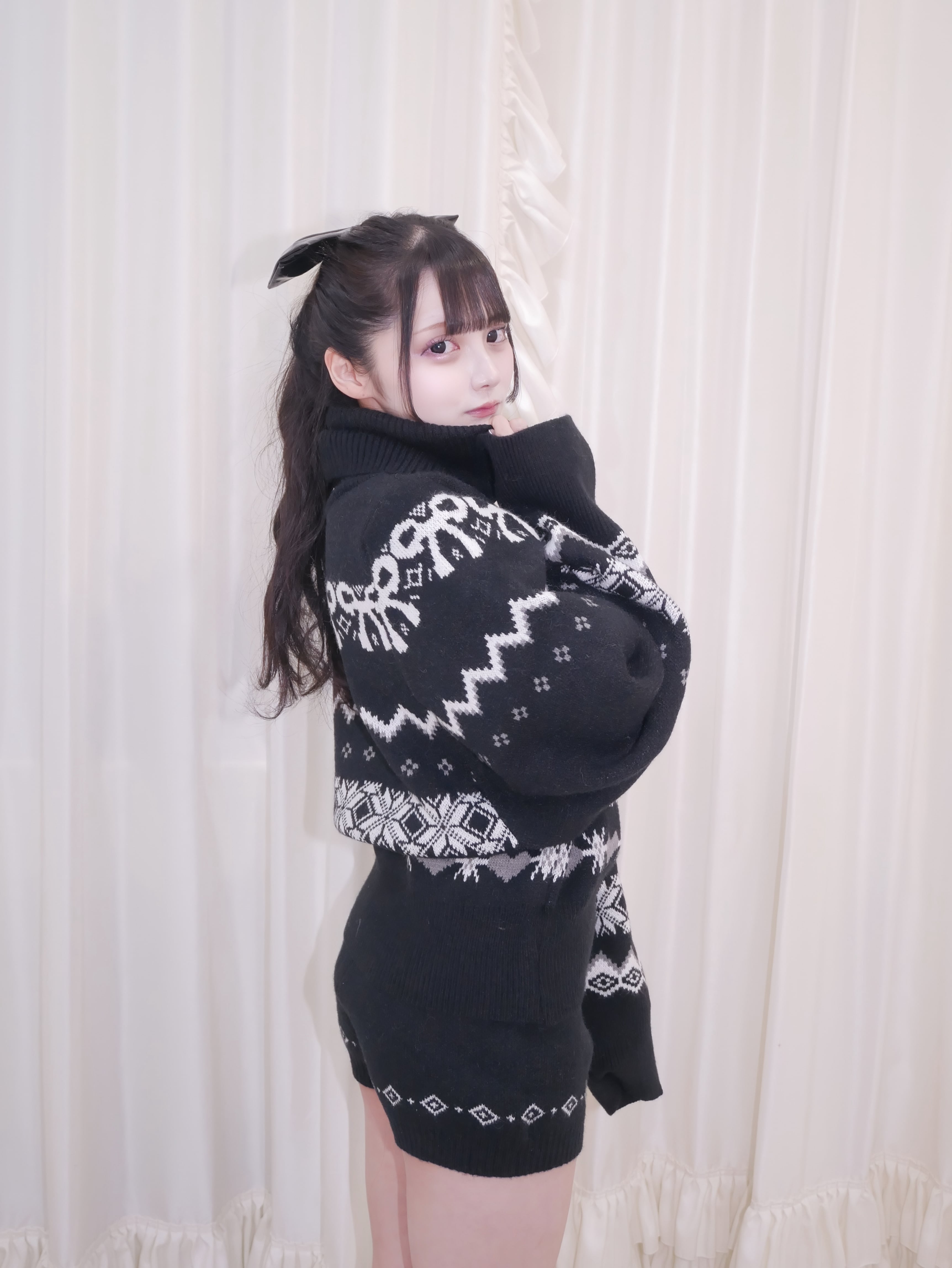 ribbon nordic knit set up