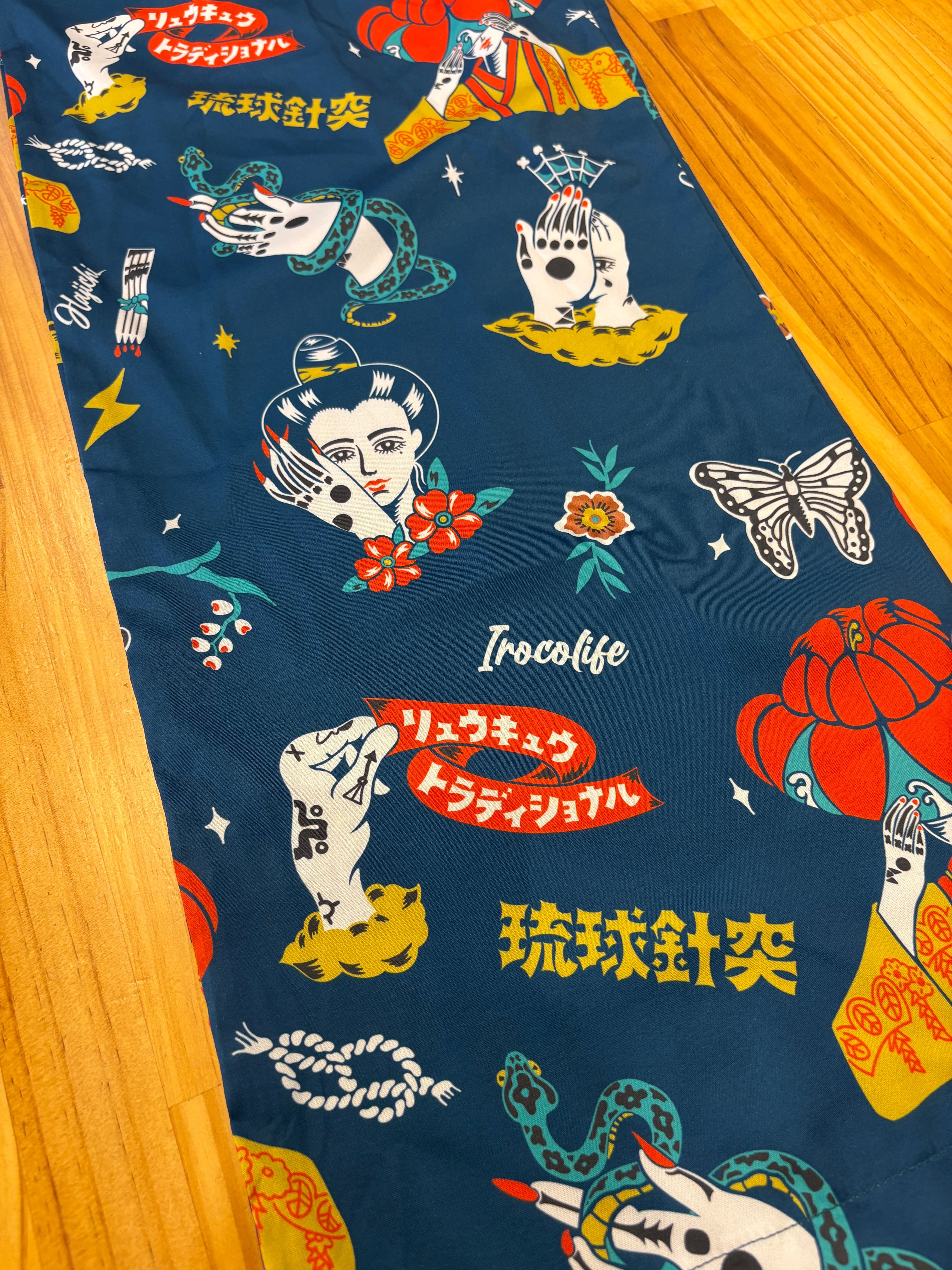 琉球針突（ハジチ）COLORワイドパンツ | 沖縄のセレクトショップ