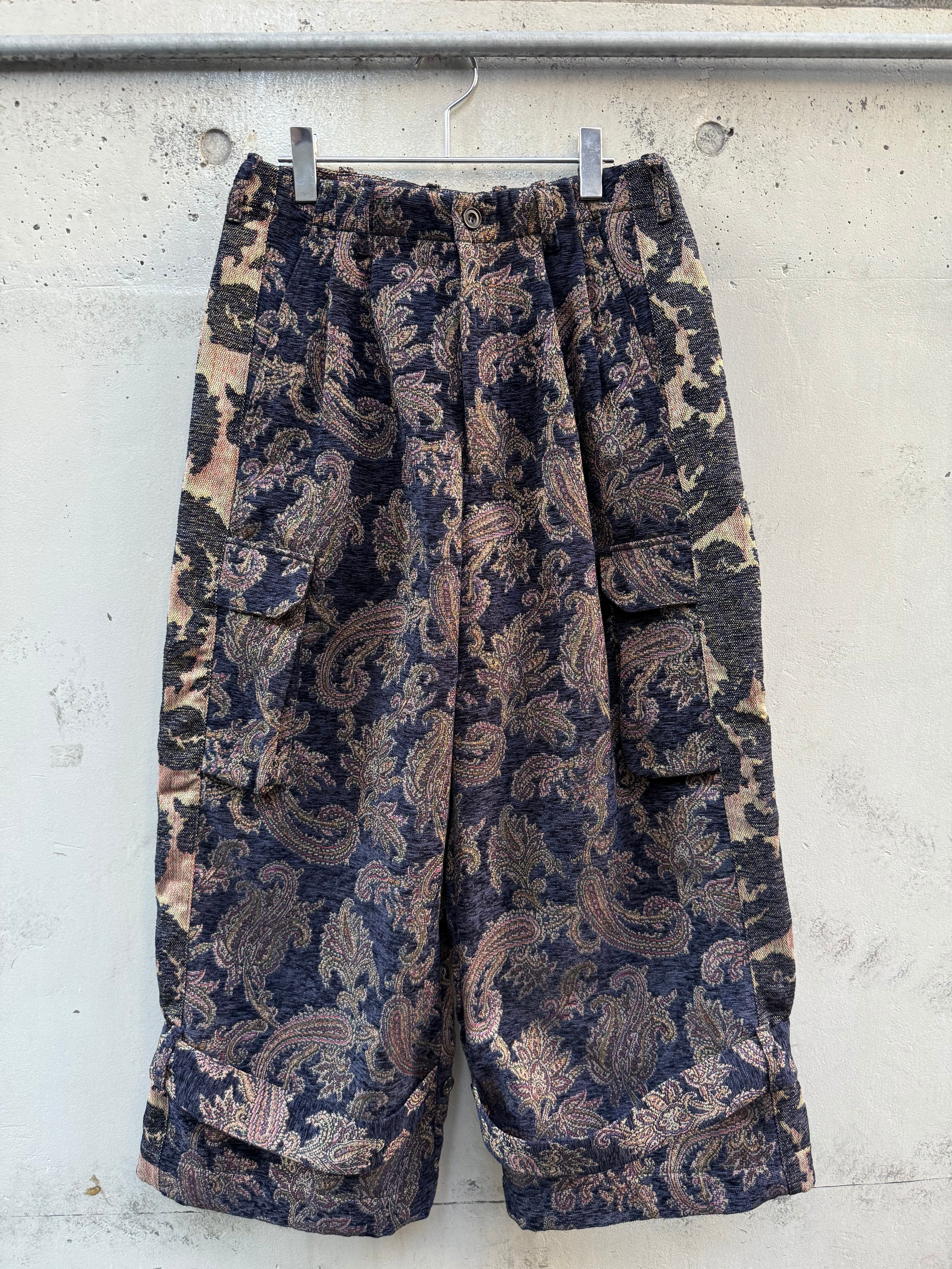 『my beautiful landlet』 JACQUARD WIDE CARGO PANTS / NAVY