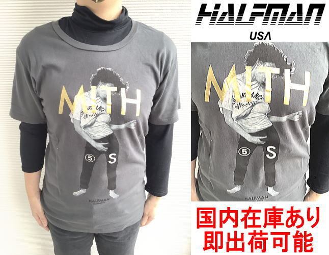 halfman　メンズボーダーシャツTシャツ/カットソー(七分/長袖)