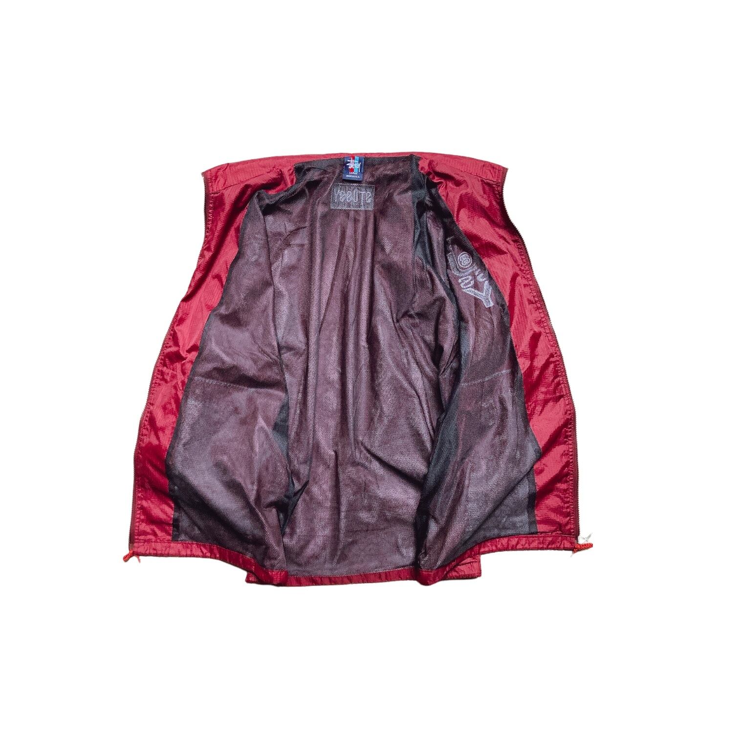 紺×赤 90s old stussy reflecter nylon jacket - 通販 - www