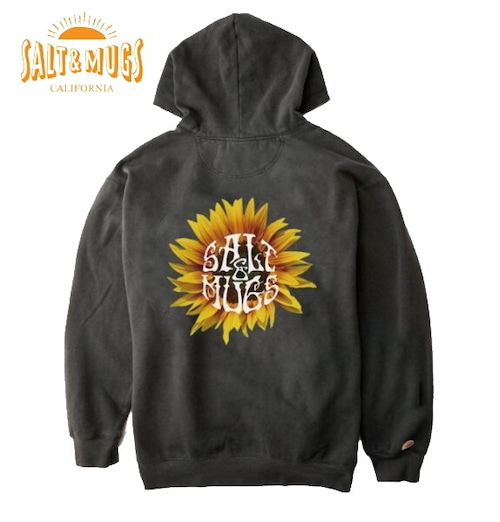 ソルトアンドマグス パーカー プルオーバー 長袖 メンズ SALT&MUGS SUNFLOWER HOODIE BLACK