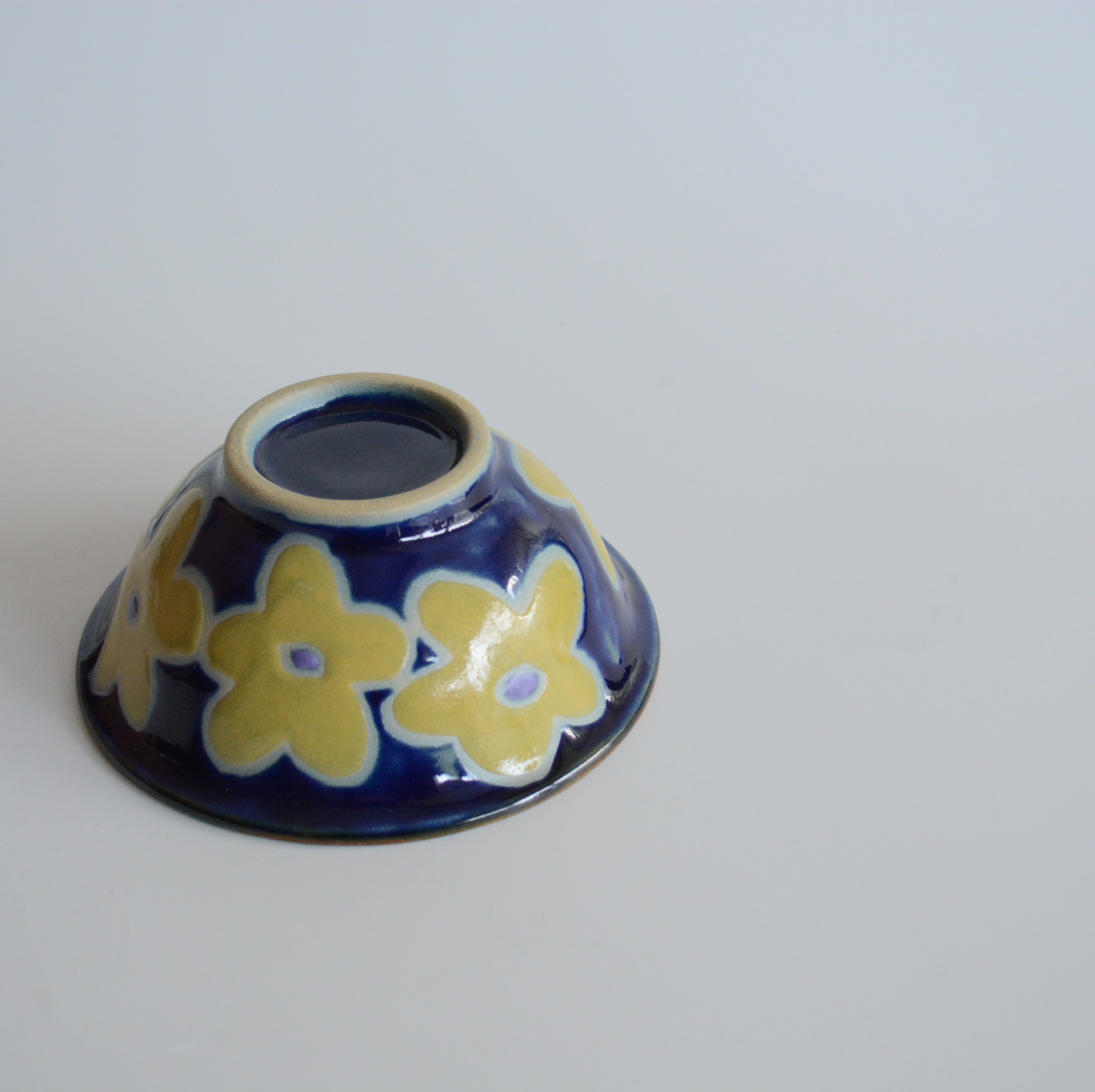 【やちむん 工房くばやー】ミニ椀マカイ Flower Ⅱ