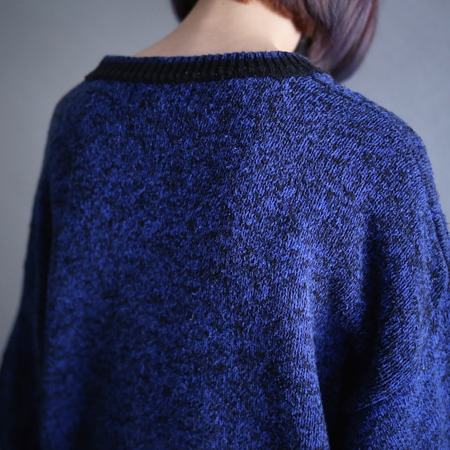 "ツギハギ" design good coloring pattern loose silk sweater