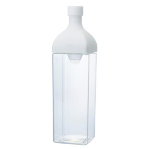 【数量限り】HARIO(ハリオ) カークボトル 1200ml ホワイト 樹脂製 縦横 ピッチャー 茶こし付き 日本製 KAB-120-W