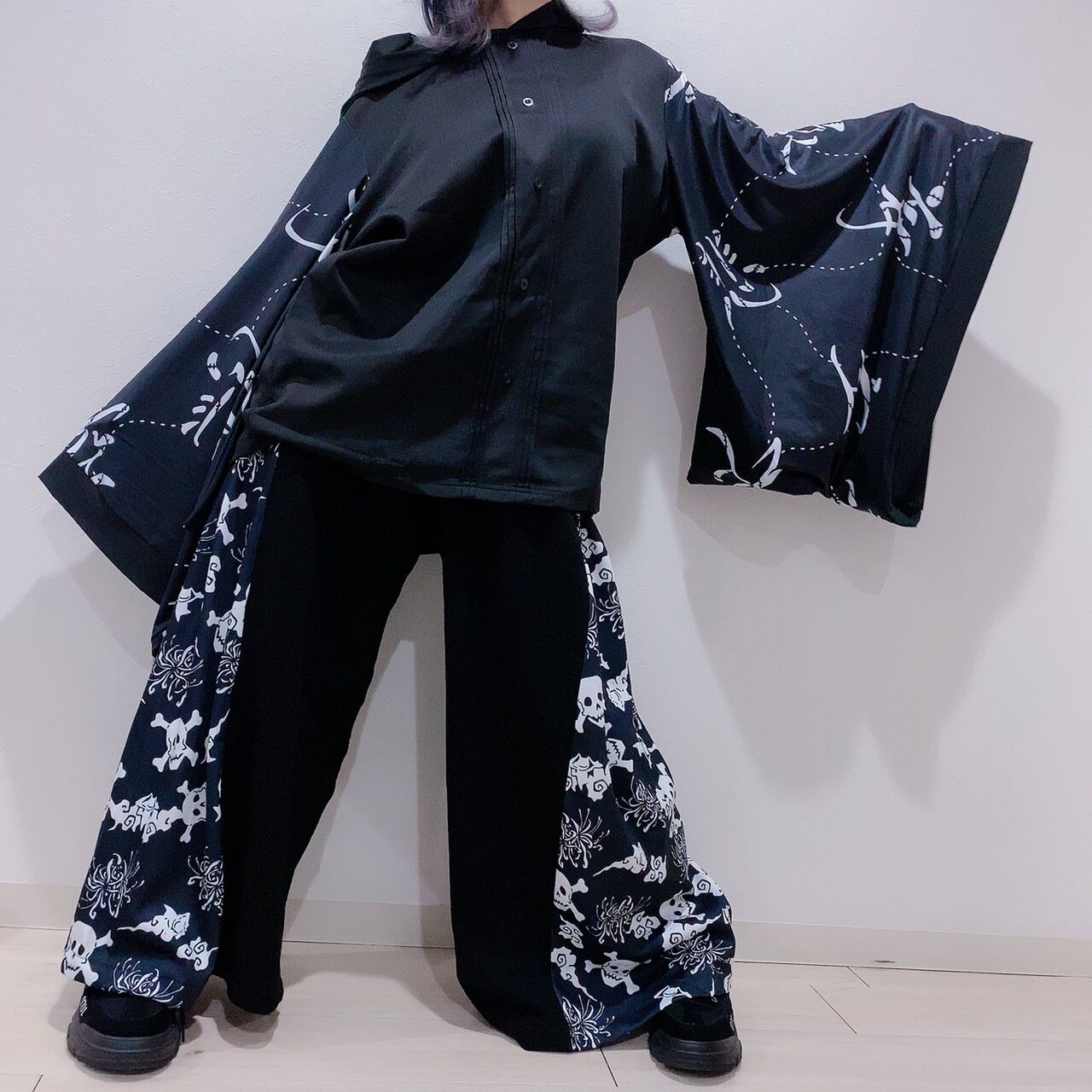 着物風袖STRETCH PULLOVER【和柄漢字】 | NIER CLOTHING powered by BASE