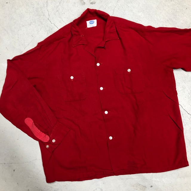 1950'S PILGRIM RAYON SHIRT ”RED" 状態考慮