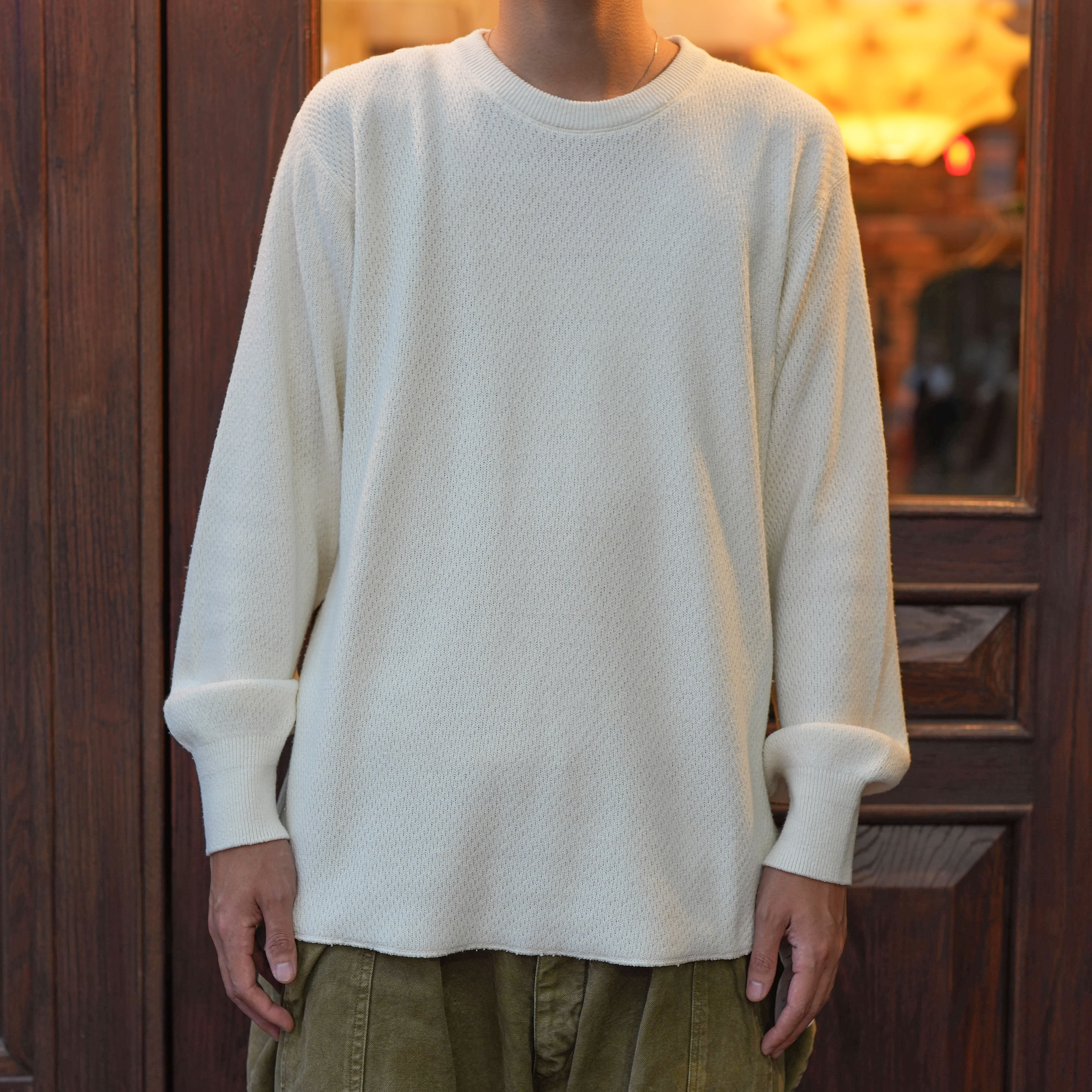 Olde H & Daughter(オールドエイチアンドドーター) 26AW "SILK COTTON THERMAL KNIT P/O" -ECRU-