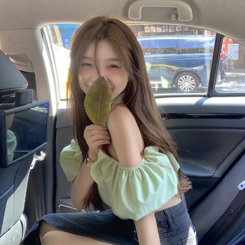 ショートシャツ レディースサマーグリーントップス 夏物 スーパーモール38356321693