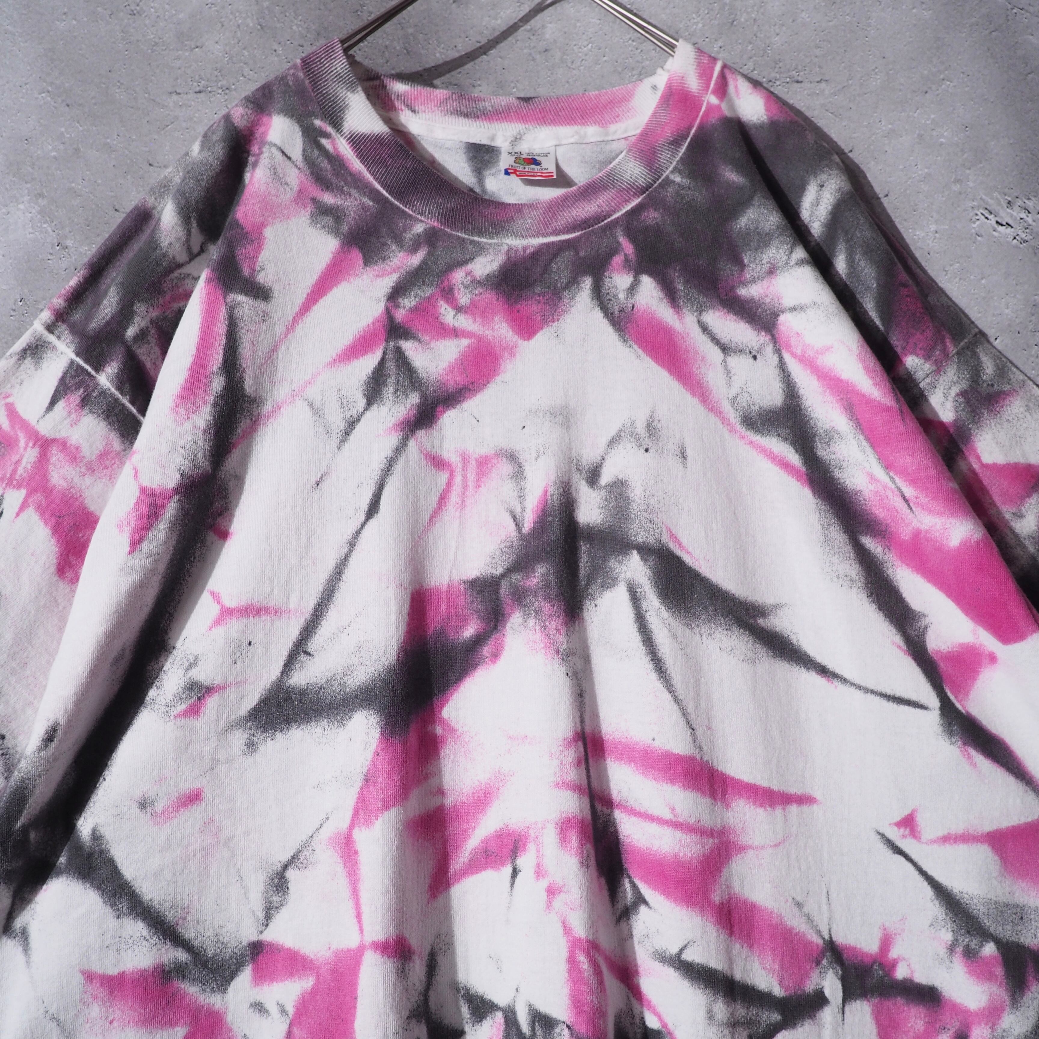 1990s ” Fruit of the loom ” psychedelic dyed loose Tee (made in Usa)