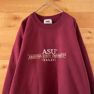 【USA PLAYER SPORTSWEAR】カレッジ 刺繍ロゴ アリゾナ州立大学 スウェット トレーナー XL アメリカ古着