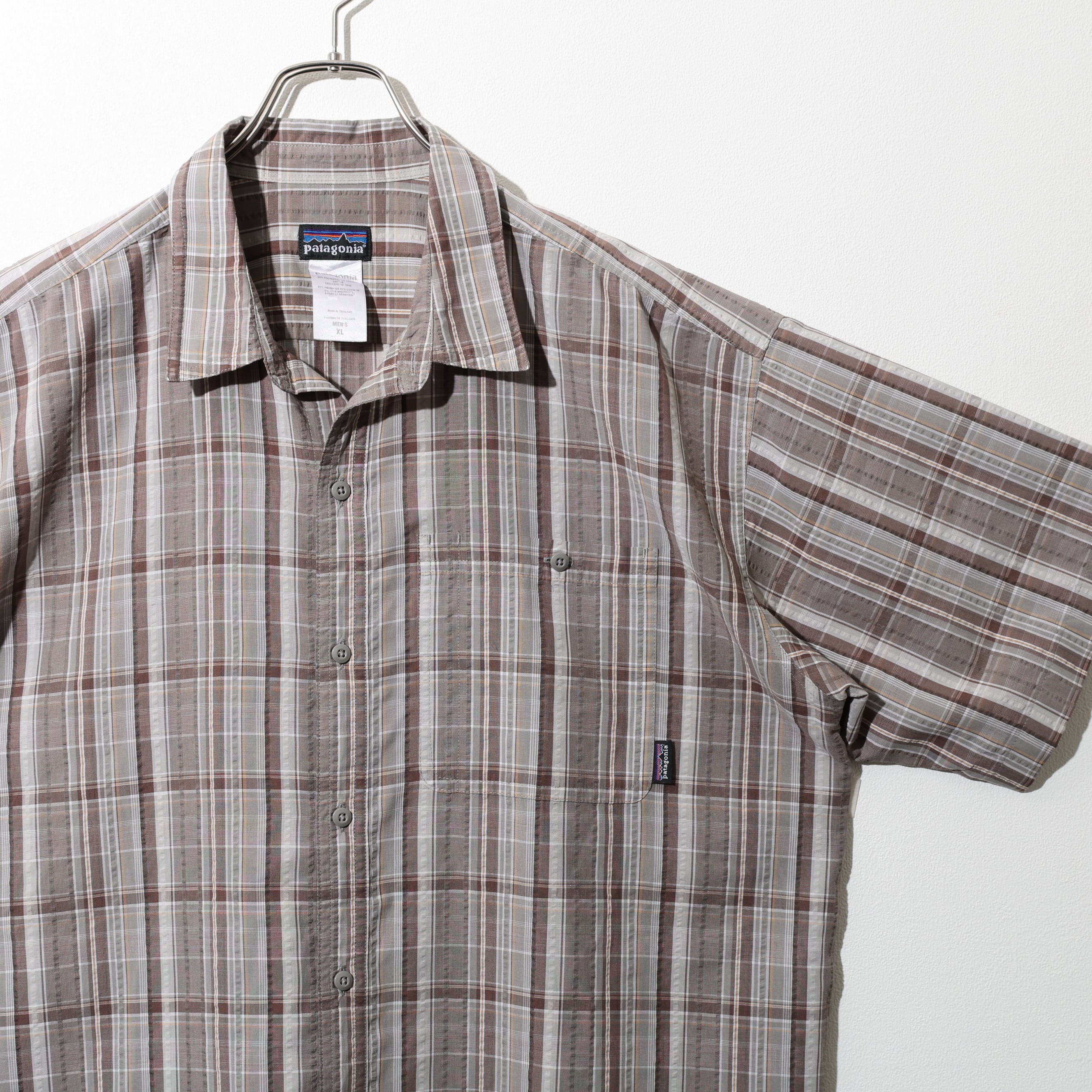 【極美品】パタゴニア パッカーウェアシャツ メンズSサイズ シアサッカー 美品 M 03年 青 パッカーウェアシャツ Patagonia パタゴニア