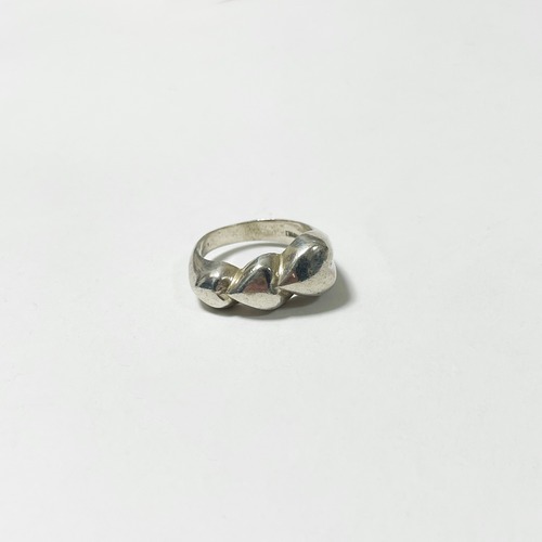Vintage Three Hearts Silver Ring