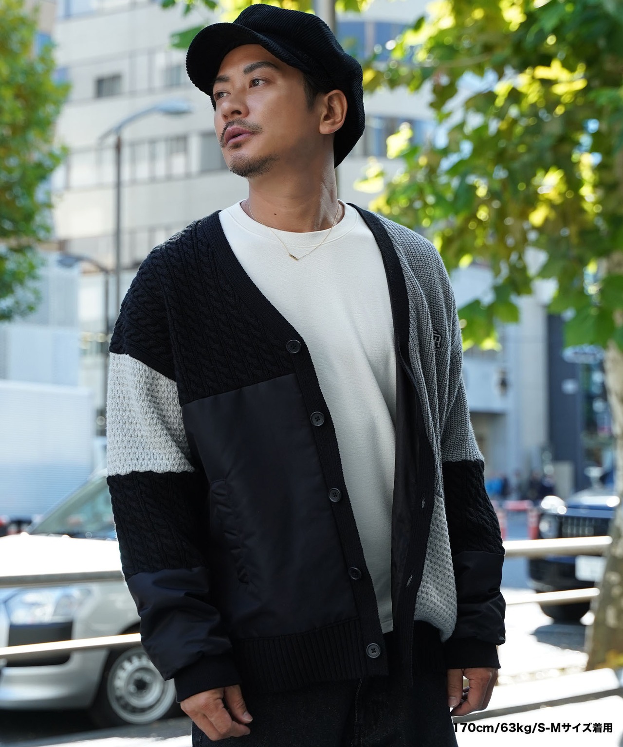 【#Re:room】PATCHWORK DESIGN KNIT CARDIGAN［REK127］