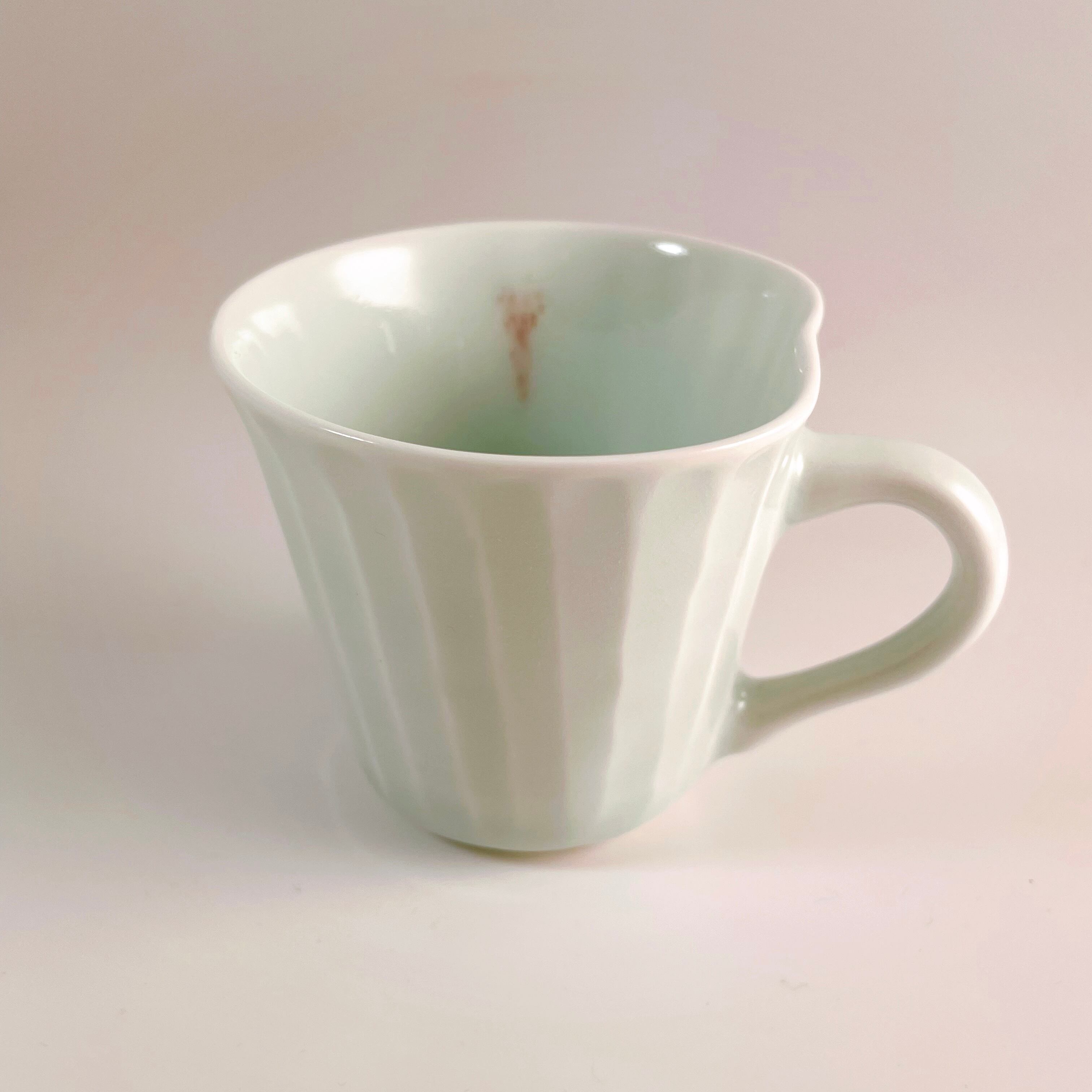 波佐見焼:青白磁 紅点ティーカップ小