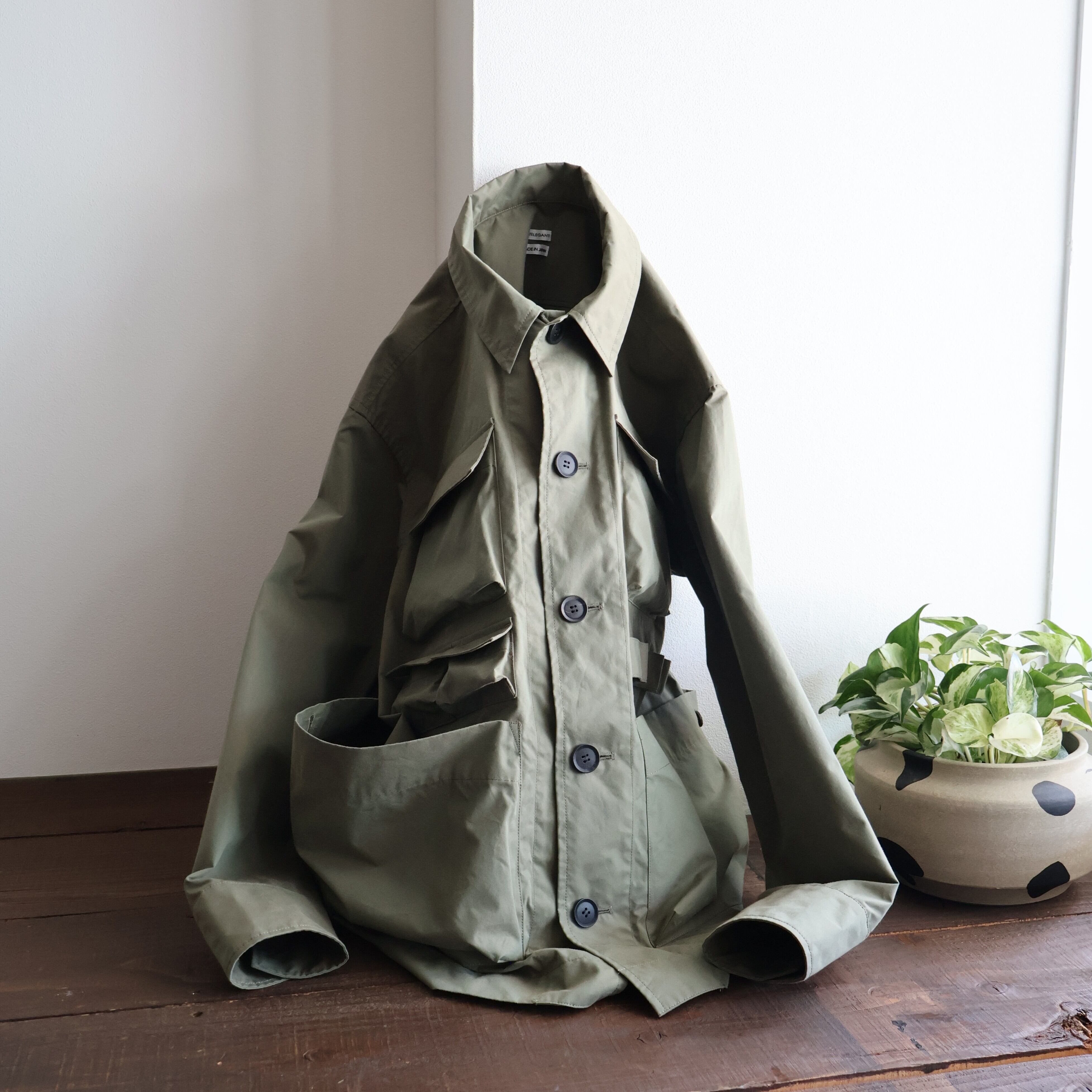 POSTELEGANT “ High Count Cotton Garden Jacket ( Mil Green )” | H.inch