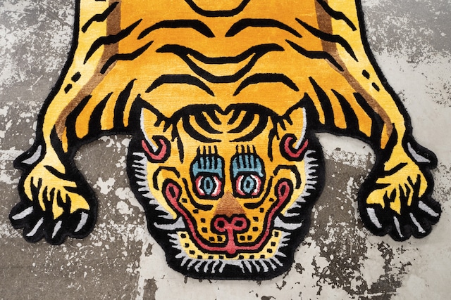 Tibetan Tiger Rug 《Mサイズ•シルク・オリジナル3・シグネチャーイエロー112》チベタンタイガーラグ