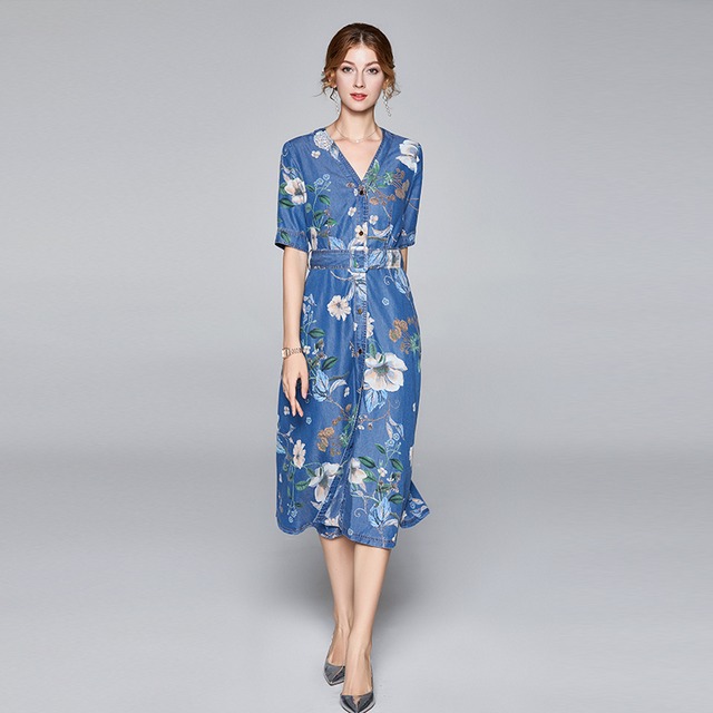 ワンピース レディース 送料無料 ロングワンピース 襟なし Vネック シャツワンピース ミモレ丈 デニム  花柄 フレア 二の腕カバー ゆったり ビッグサイズ 大きいサイズ ゆる マタニティ 楽ちん スリット サイドスリット カジュアル ラフ 体系カバー 着痩せ 無地 レトロ 婦人服 10代 20代 30代 40代 50代 ボックスシルエット Iライン 大人 重ね着 着回し 春服 春 夏服 夏 シンプル お洒落 おしゃれ アジアン エスニック ファッション コーデ スタイル 休日