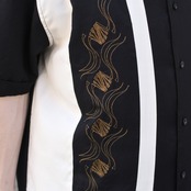 switching design rayon embroidery shirt