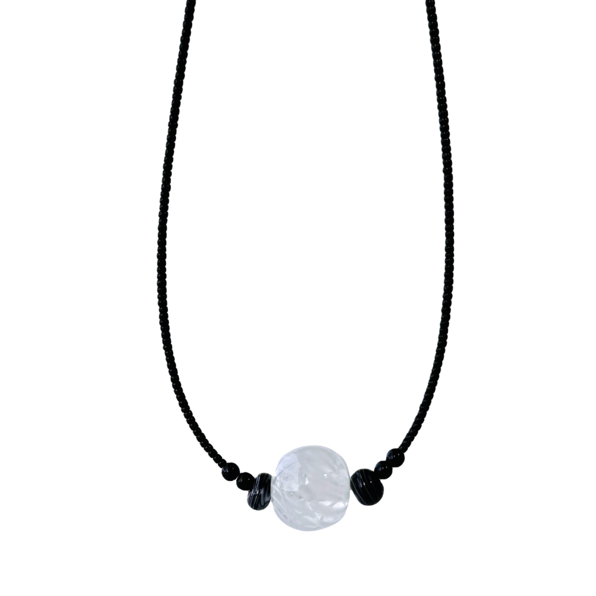 天然高氷種玉髄鳩卵ネックレス67 茶色かっ