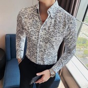 v-neck retro floral shirt  00064