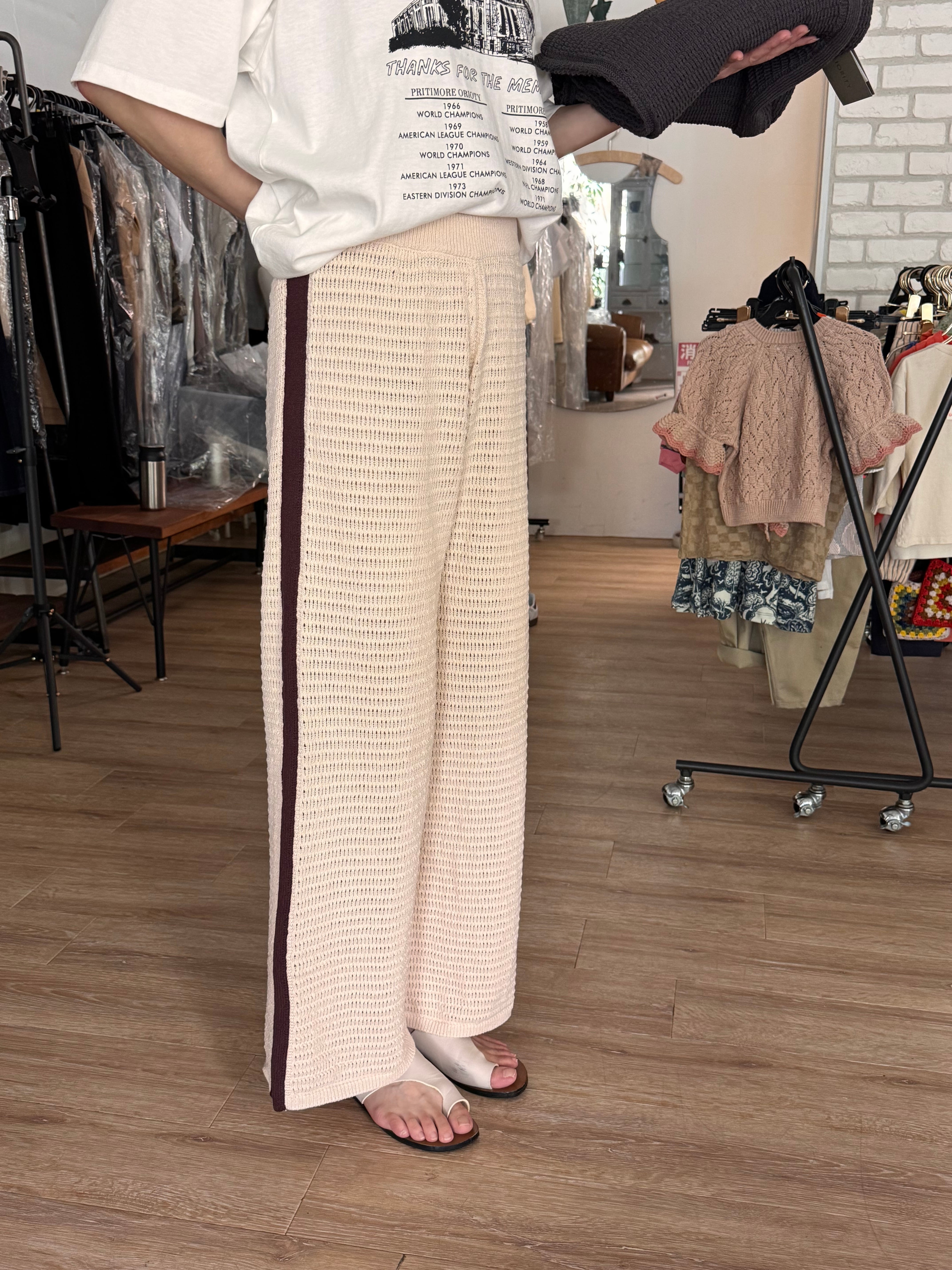 PRIORITY/ プライオリティ ニットパンツ(ペチコート付)/オフ白色(P52110KR)