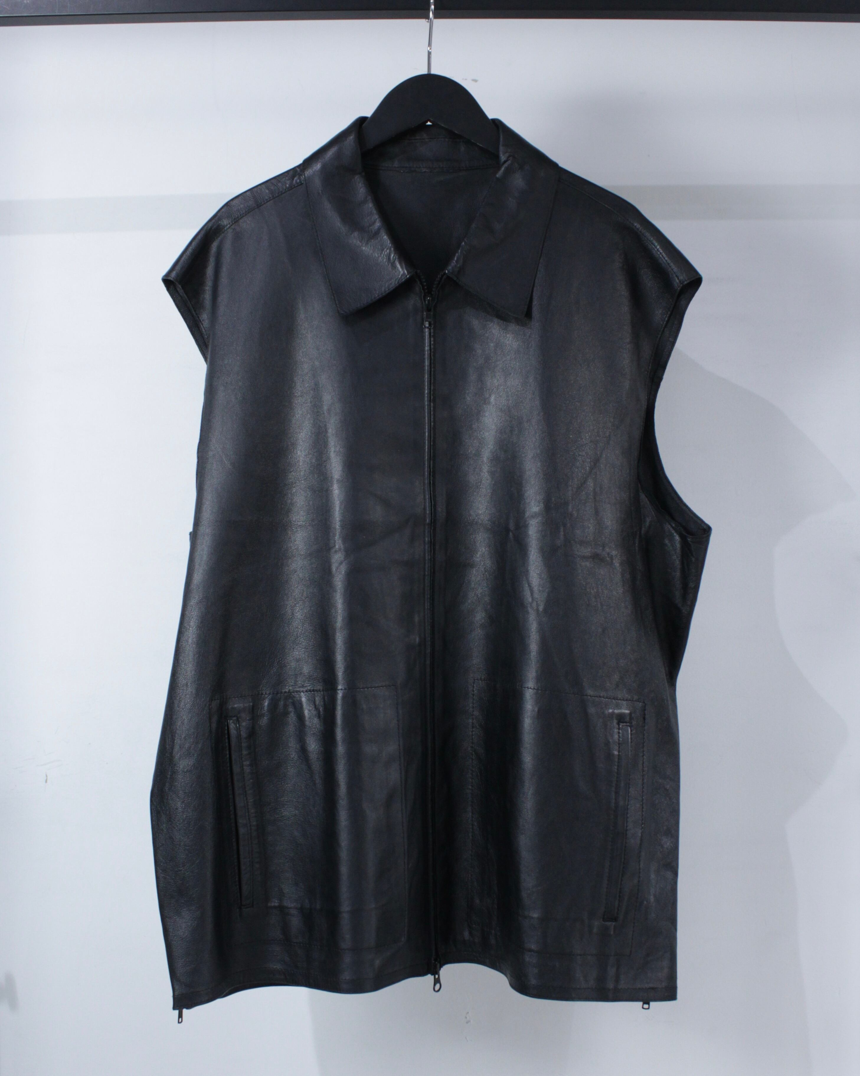 Caka BLACK】“Yohji Yamamoto POUR HOMME” Vintage Double Zip Leather