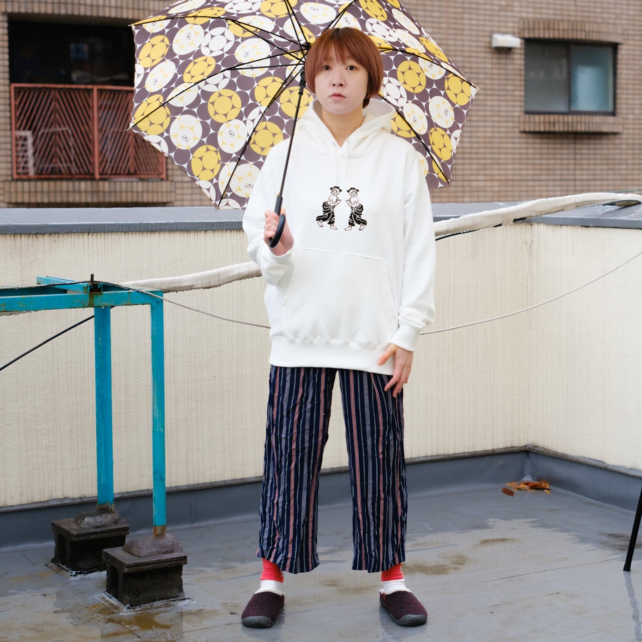 善財童子 仏像 プルオーバーパーカー (プリント) ホワイト 10.0