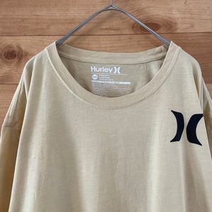 【Hurley】ビッグサイズ Tシャツ ワンポイントロゴ XXL  くすみカラー ベージュ ハーレー US古着 アメリカ古着