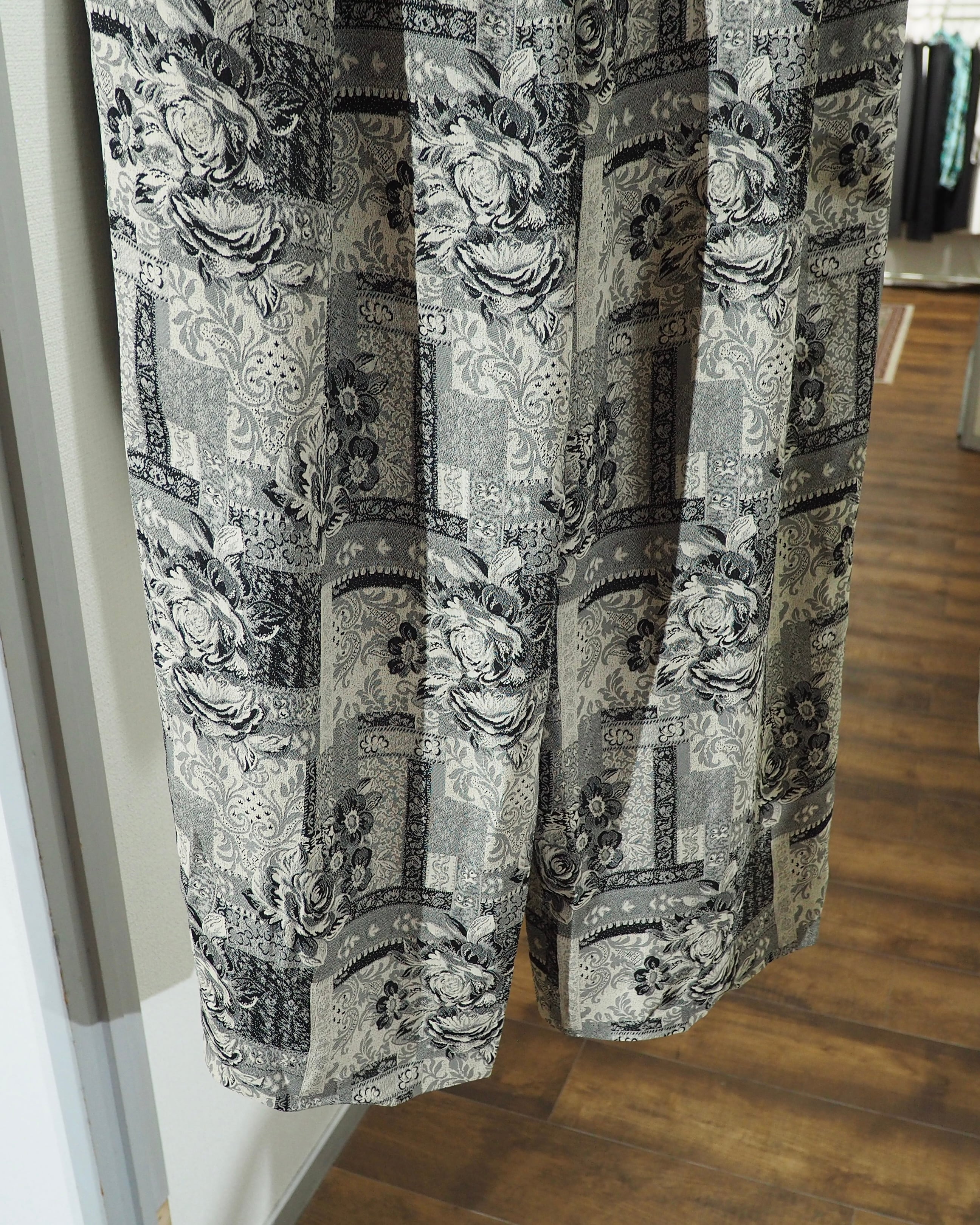 Beautiful Flower × Baroque All Over Pattern Vintage Wide Easy Pants