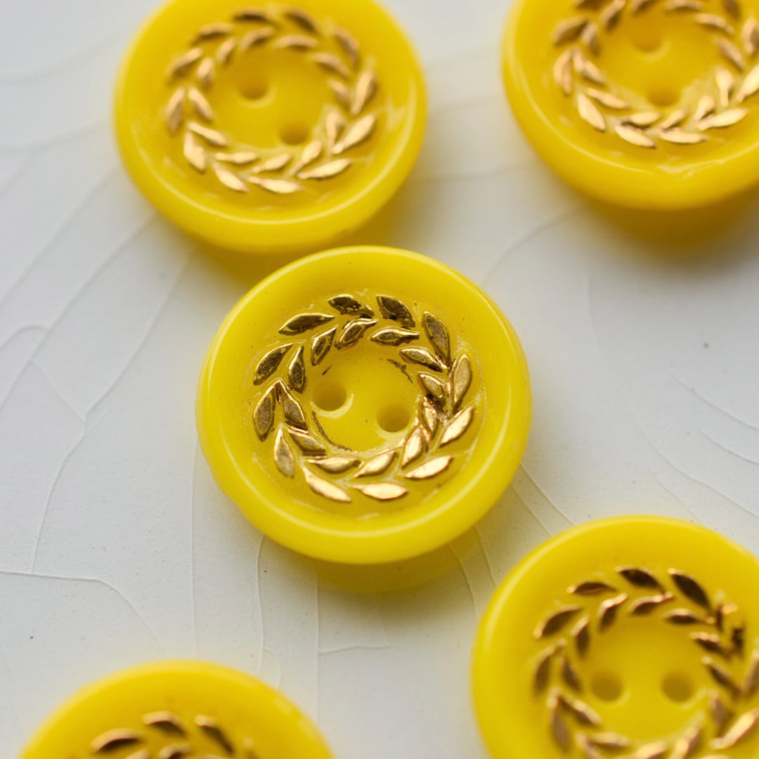 ドイツ ゴールドリーフリング×イエロー 2穴 13.5㎜