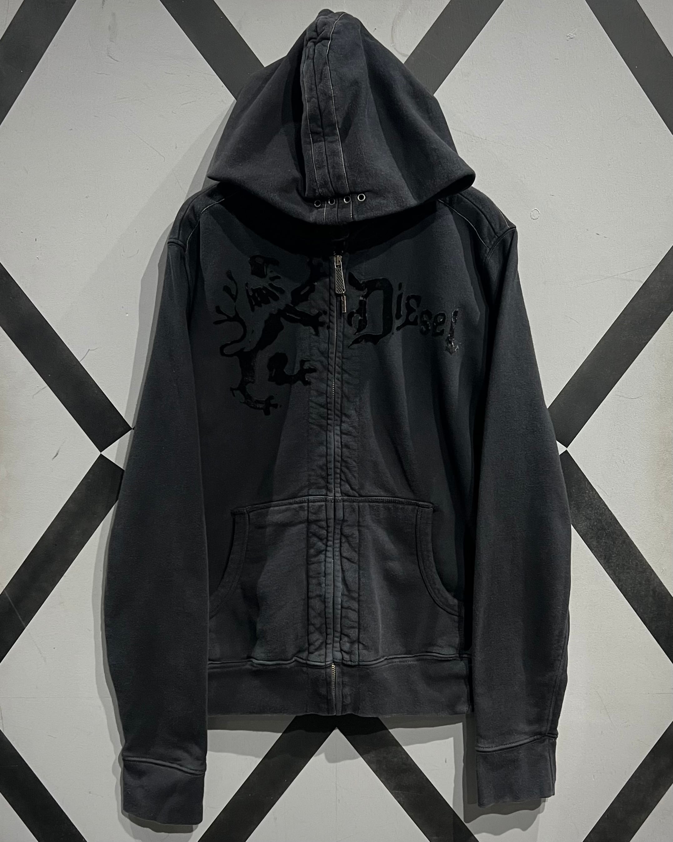 DIESEL プリントジップアップフーディー X VINTAGE\u201cDIESEL\u201d 